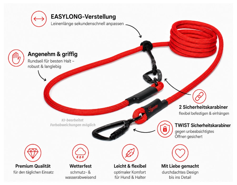 EASYLONG Hundeleine - L - TWIST Karabiner